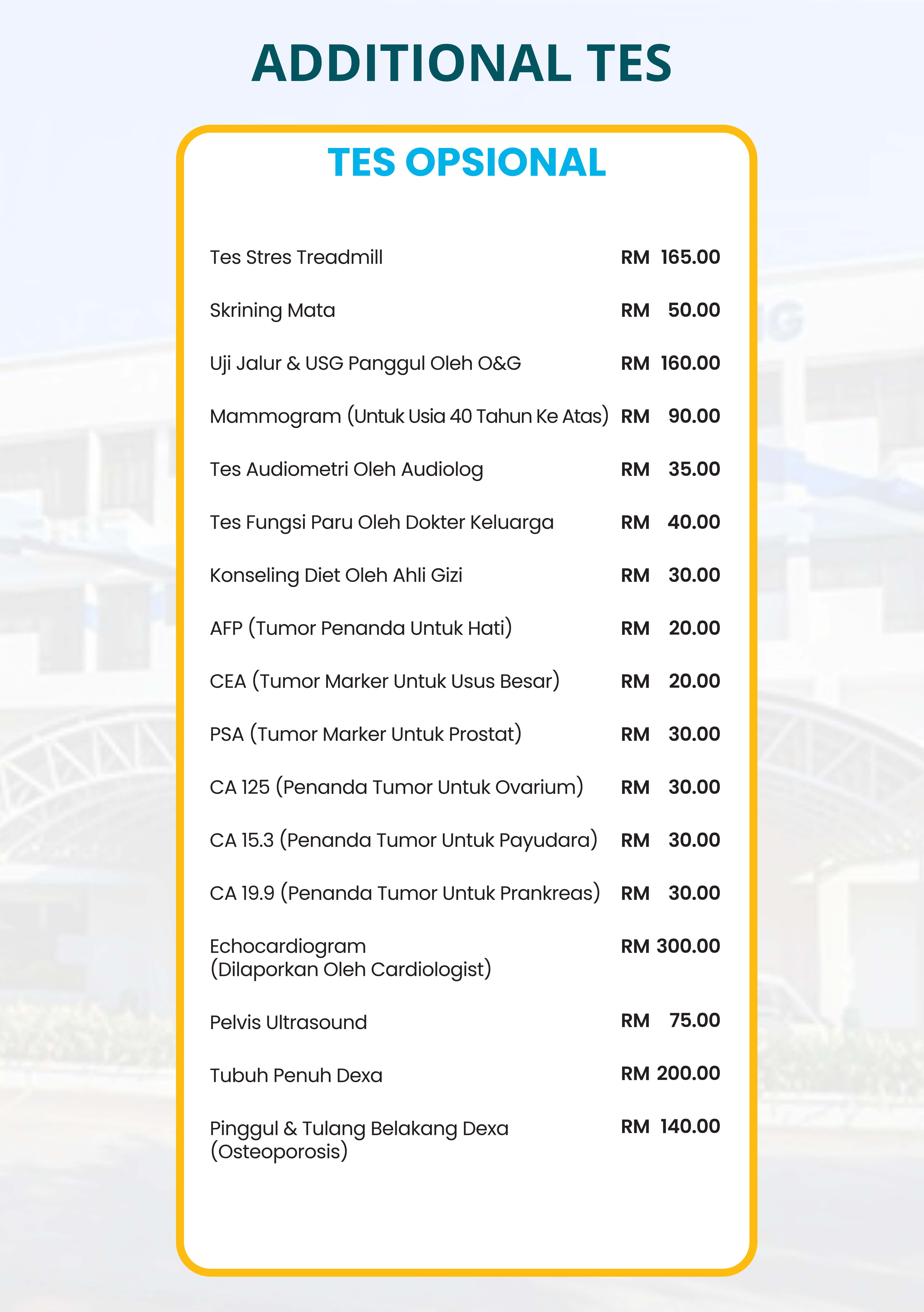 Paket MCU Pantai Hospital Penang
